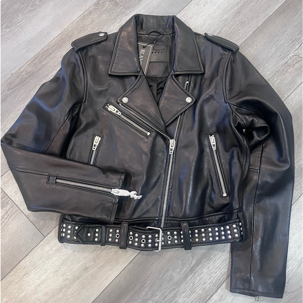 BLANKNYC Studded Leather Moto Jacket Size Medium